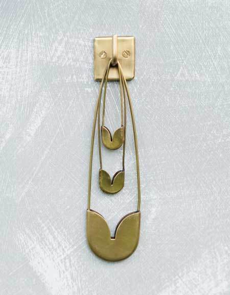 Fog Linen, Handmade Brass Plate Single Hook, One-Size- Placewares