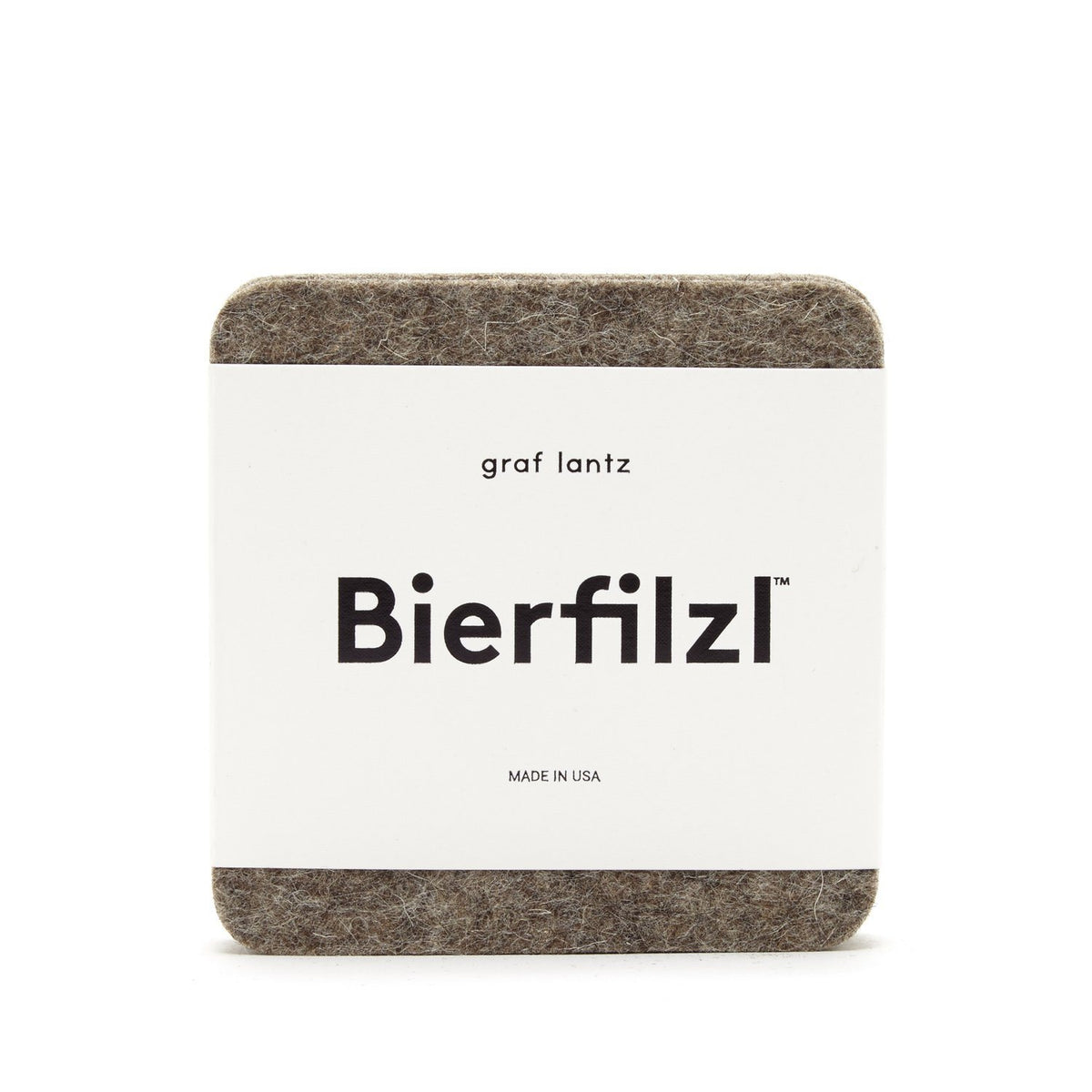 Graf Lantz, Square Solid German Felt Coasters, 4-Pack, Ash Brown- Placewares