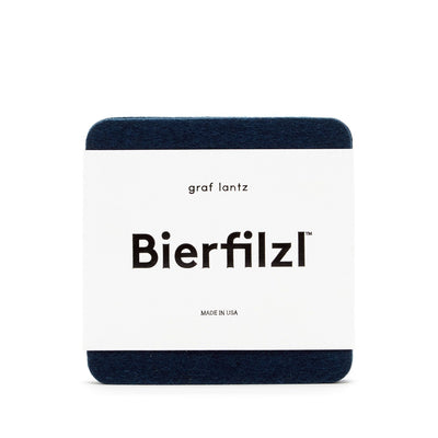 Graf Lantz, Square Solid German Felt Coasters, 4-Pack, Marine- Placewares