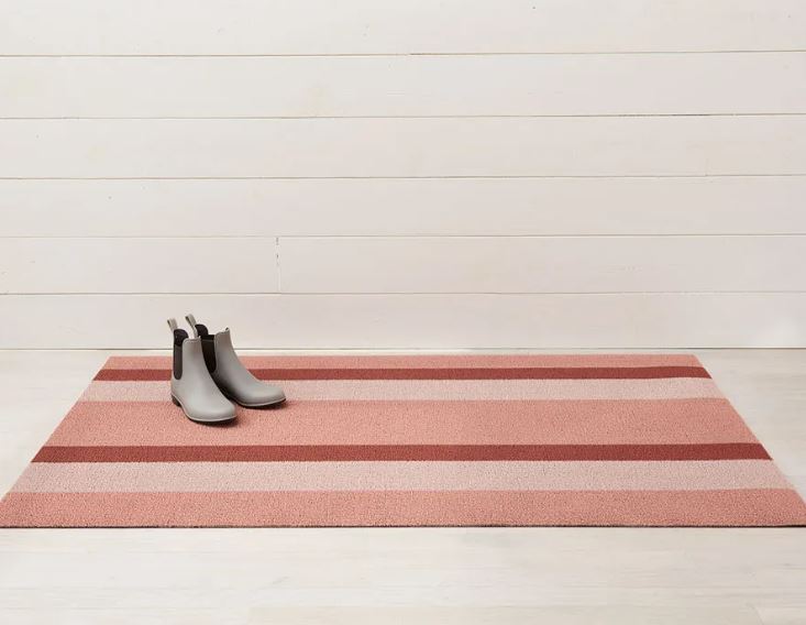 Chilewich, Bold Stripe Indoor/Outdoor Shag Doormats, Peach (18" x 28")- Placewares
