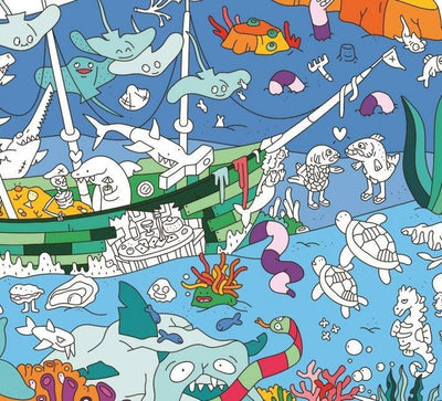 OMY, Ocean Giant Coloring Poster, - Placewares