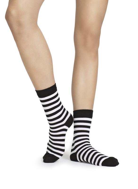 Marimekko, Raitsu Socks, 37-39 / Black/White- Placewares