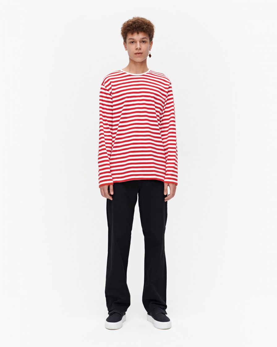 Marimekko, Pitkähiha Unisex Crewneck, Red/White / XS- Placewares