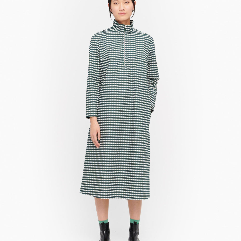 Marimekko, Hurmio Milliruutu Dress, Green/ Dark Green / 38- Placewares