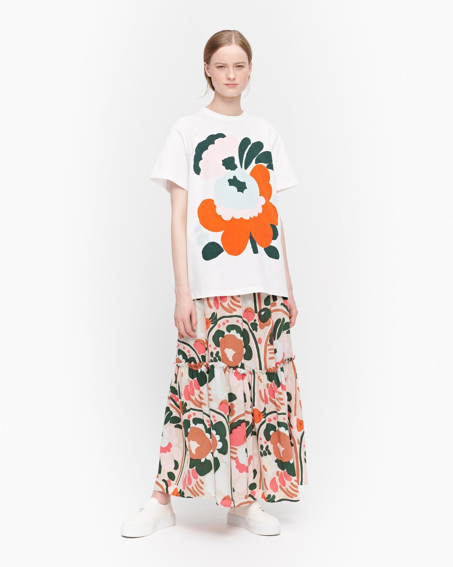 Marimekko, Nokkela Karuselli Placement T-Shirt, White/ Light Yellow/ Black / XS- Placewares