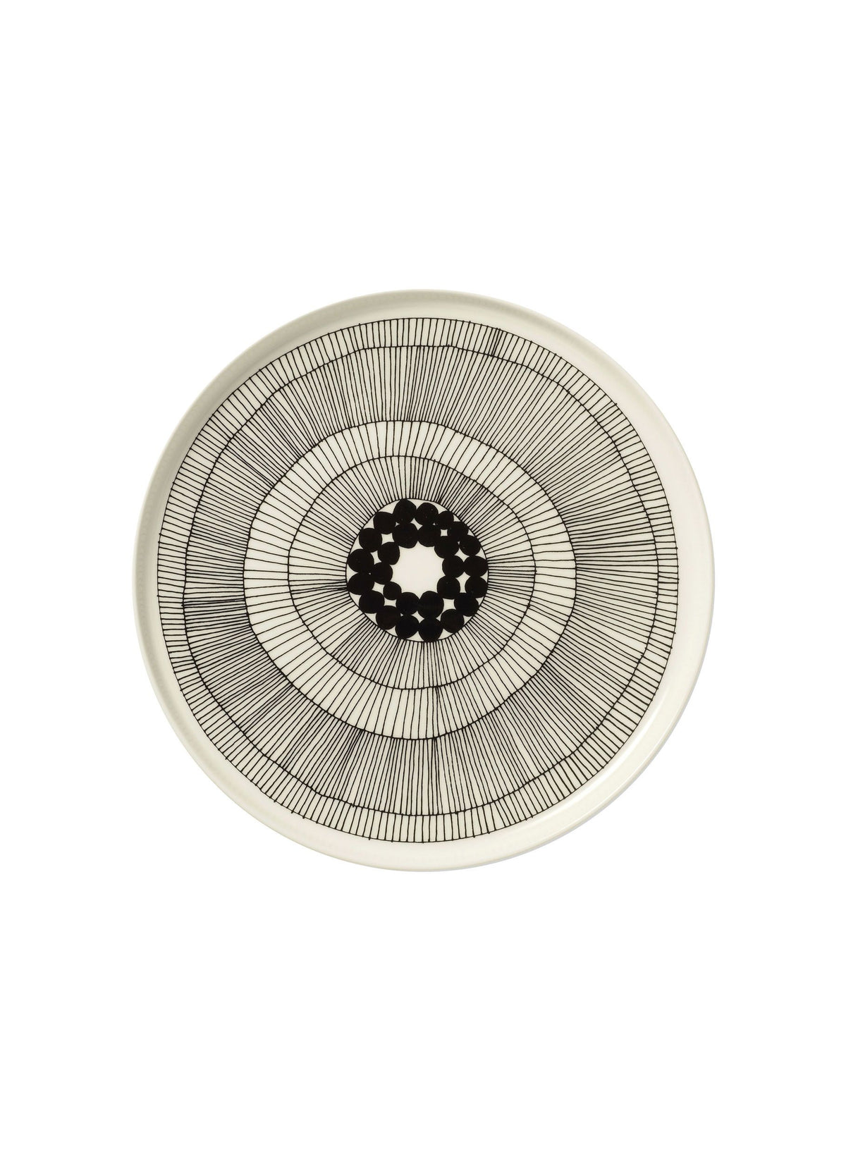 Marimekko, Oiva / Siirtolapuutarha Dinner Plate, White/Black- Placewares