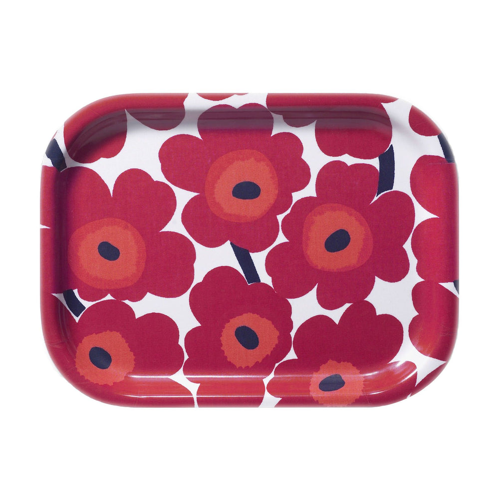 Marimekko, Mini Unikko Plywood Tray, White/Red- Placewares