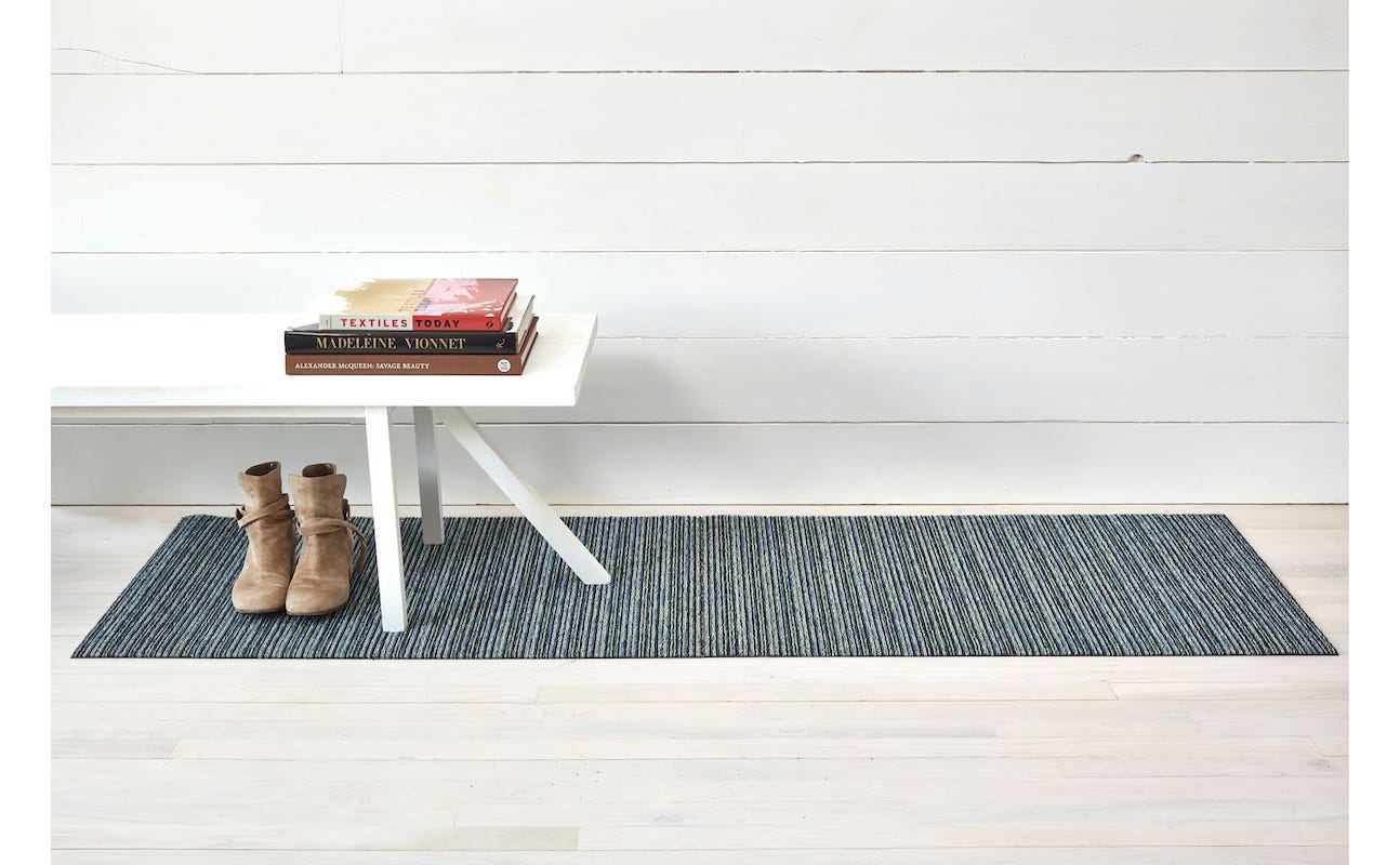 Chilewich, Skinny Stripe Indoor/Outdoor Shag Runners, Forest (24