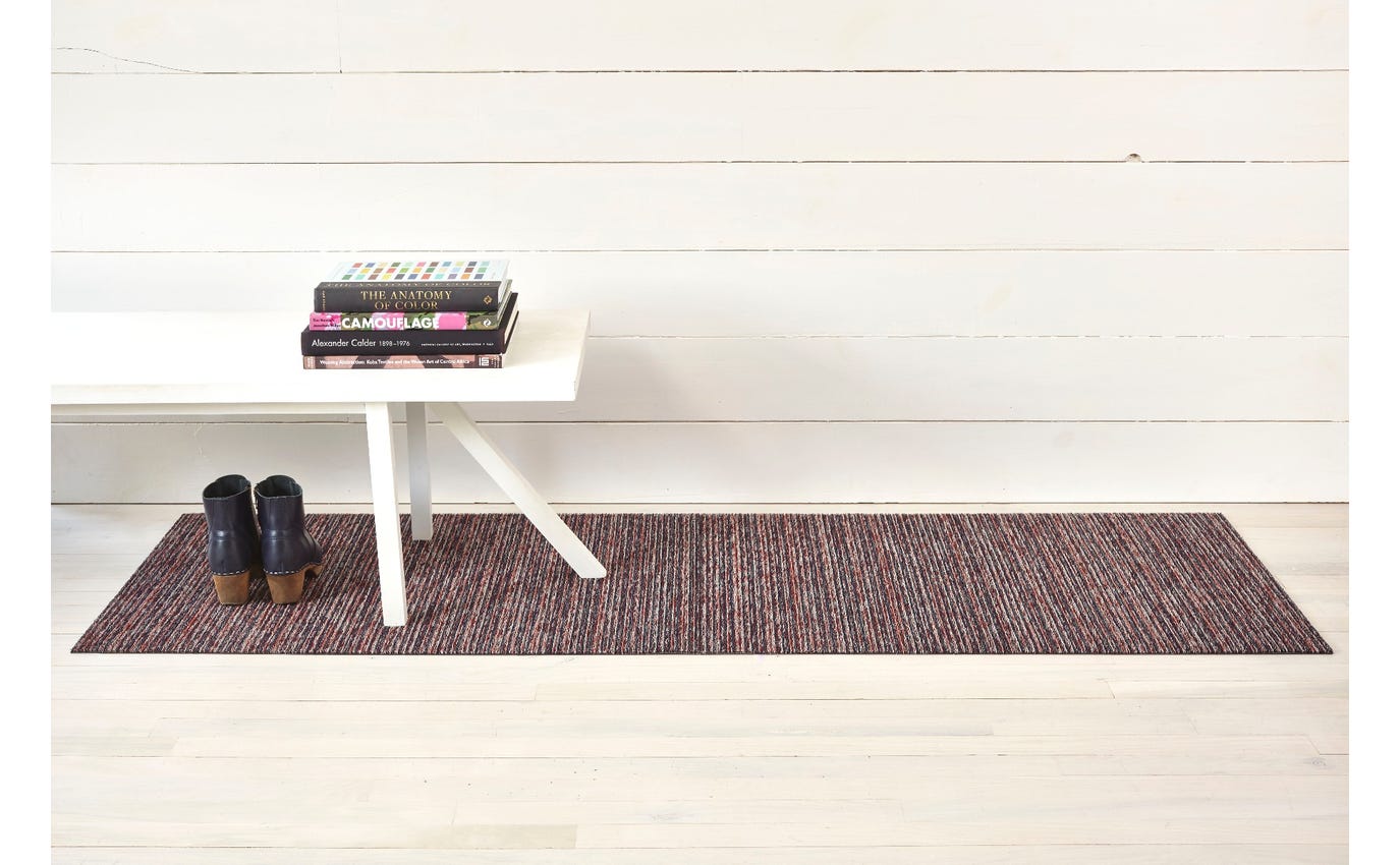Chilewich, Skinny Stripe Indoor/Outdoor Shag Runners, Mulberry (24