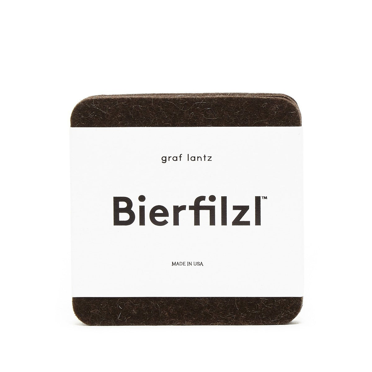 Graf Lantz, Square Solid German Felt Coasters, 4-Pack, Chocolate- Placewares