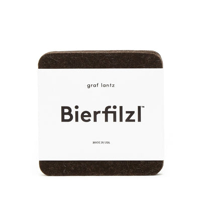 Graf Lantz, Square Solid German Felt Coasters, 4-Pack, Chocolate- Placewares