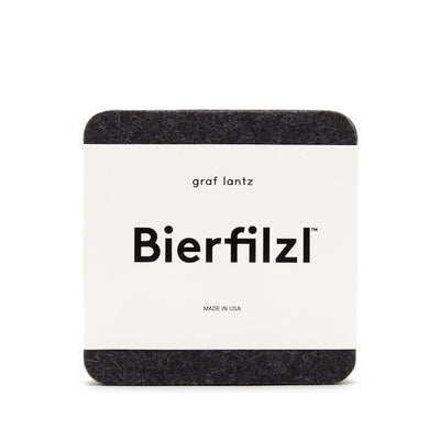 Graf Lantz, Square Solid German Felt Coasters, 4-Pack, Charcoal- Placewares