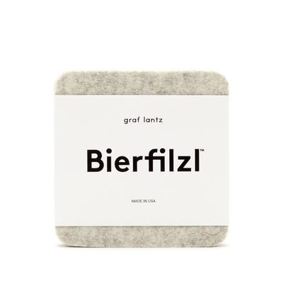 Graf Lantz, Square Solid German Felt Coasters, 4-Pack, Heathered White- Placewares