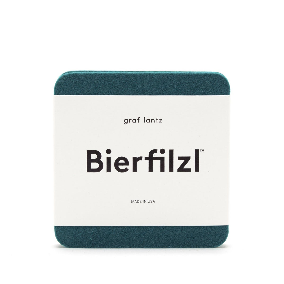 Graf Lantz, Square Solid German Felt Coasters, 4-Pack, Teal- Placewares
