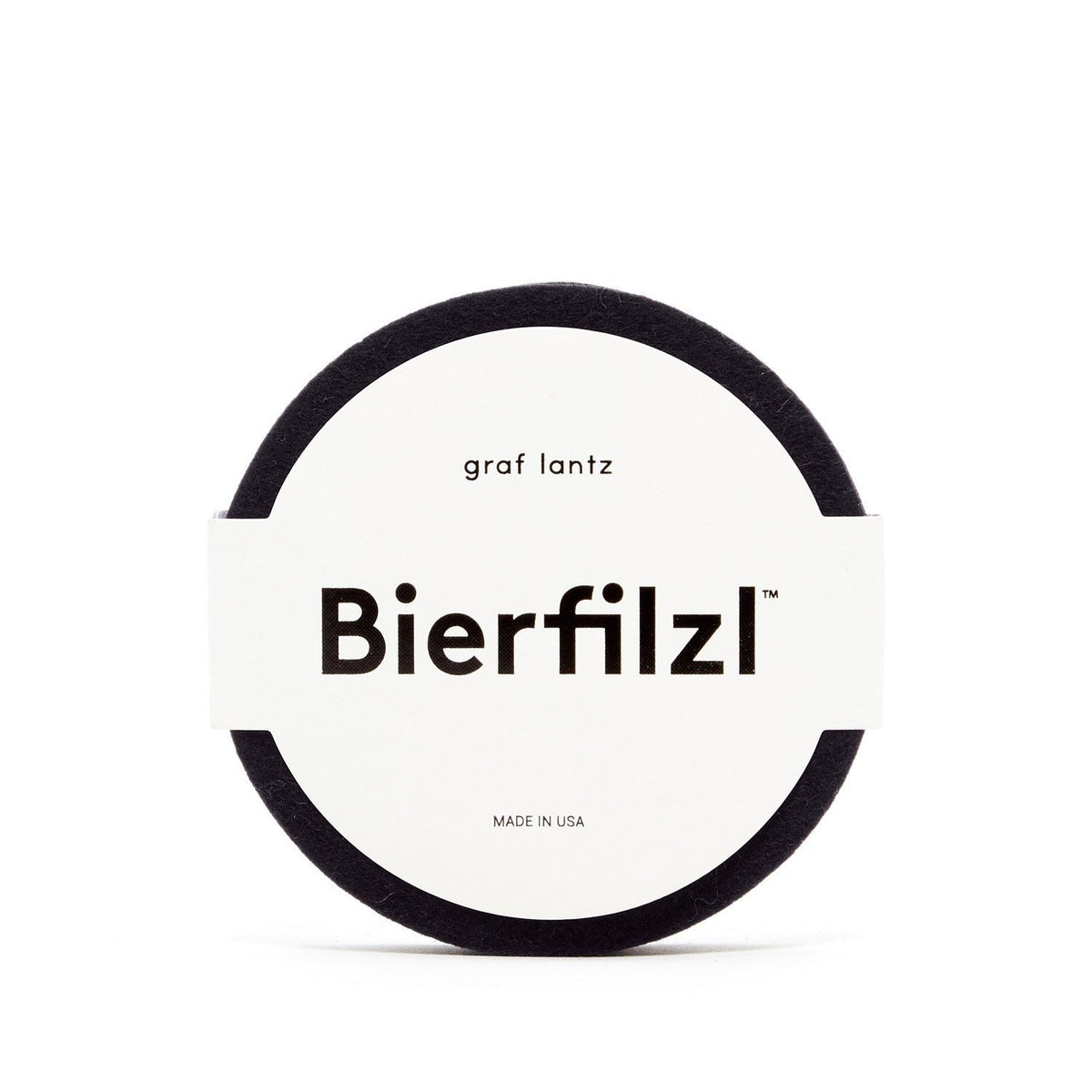 Graf Lantz, Round Solid German Felt Coasters, 4-Pack, Black- Placewares