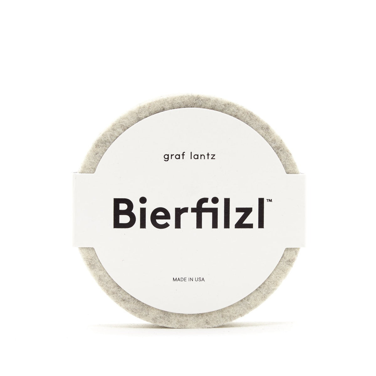 Graf Lantz, Round Solid German Felt Coasters, 4-Pack, Heathered White- Placewares