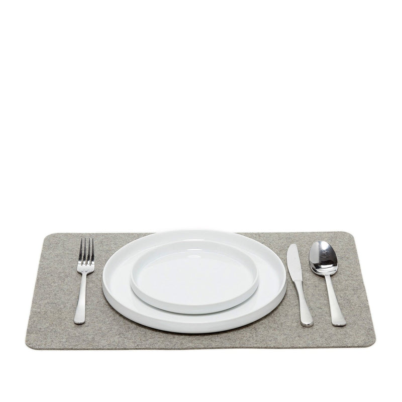 Graf Lantz, German Felt Rectangle Placemats, Heathered White- Placewares