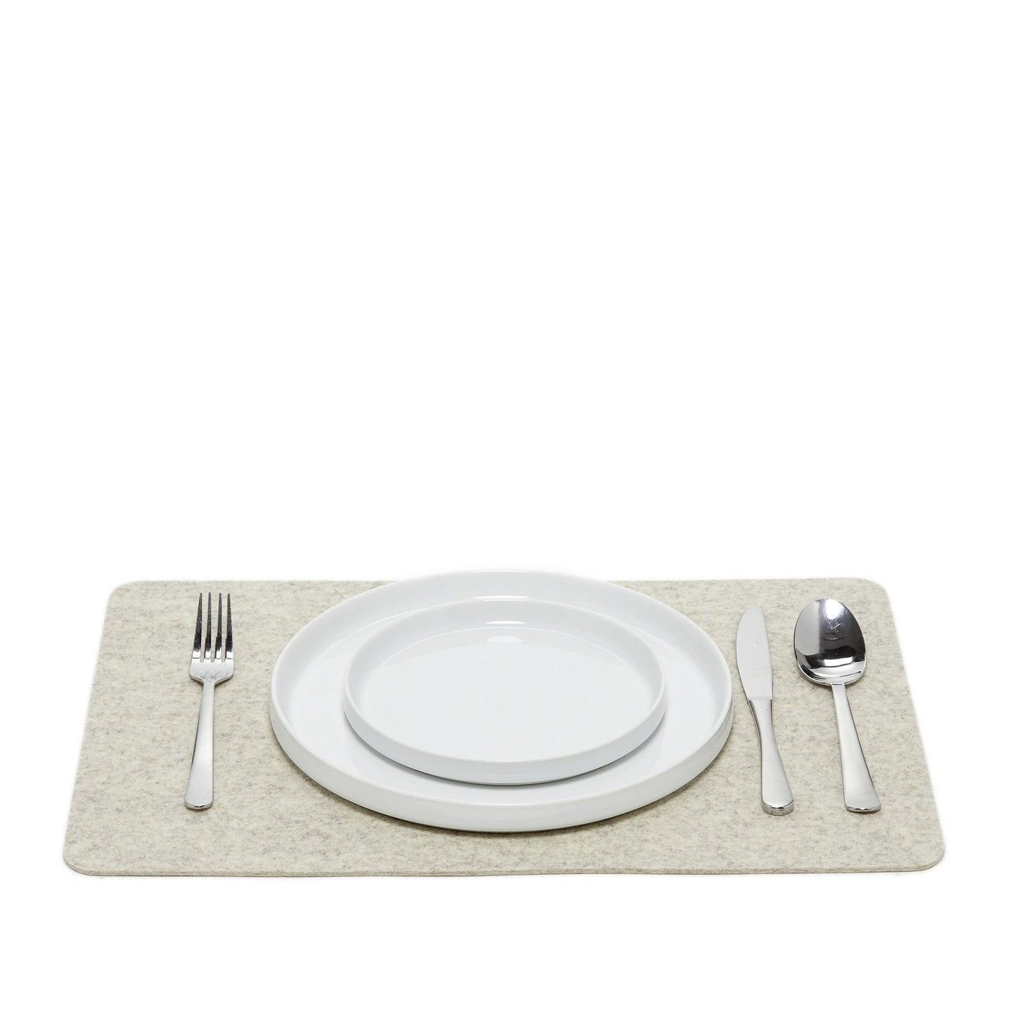 Graf Lantz, German Felt Rectangle Placemats, Heathered White- Placewares