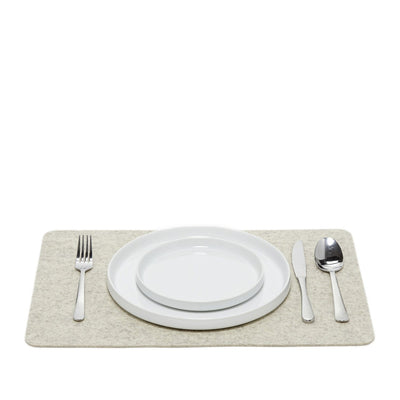 Graf Lantz, German Felt Rectangle Placemats, Heathered White- Placewares