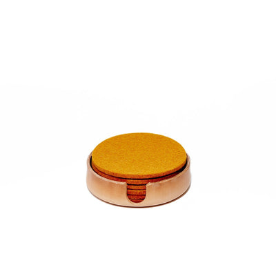 Graf Lantz, Round Leather Felt Coaster Holder, - Placewares