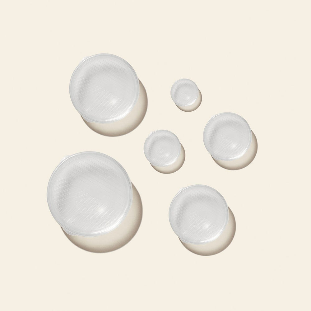 GIR: Get It Right, Food-Safe, Professional-Grade Silicone Stretch Covers Set, Frost White / One Size - 6-set- Placewares