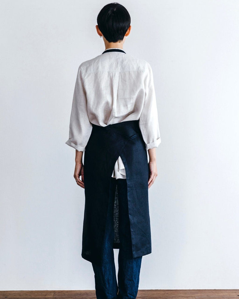 Fog Linen, Linen Full Aprons, Navy- Placewares