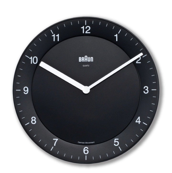 Braun, Braun Wall Clock, Black- Placewares