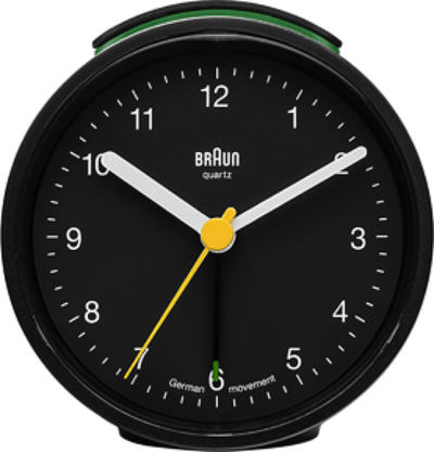 Braun, Braun Classic Round Alarm Clock, Black- Placewares