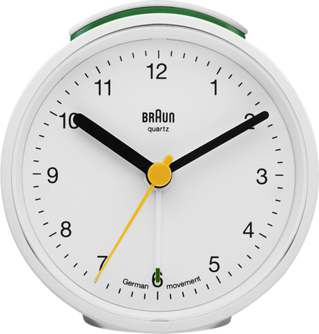 Braun, Braun Classic Round Alarm Clock, White- Placewares