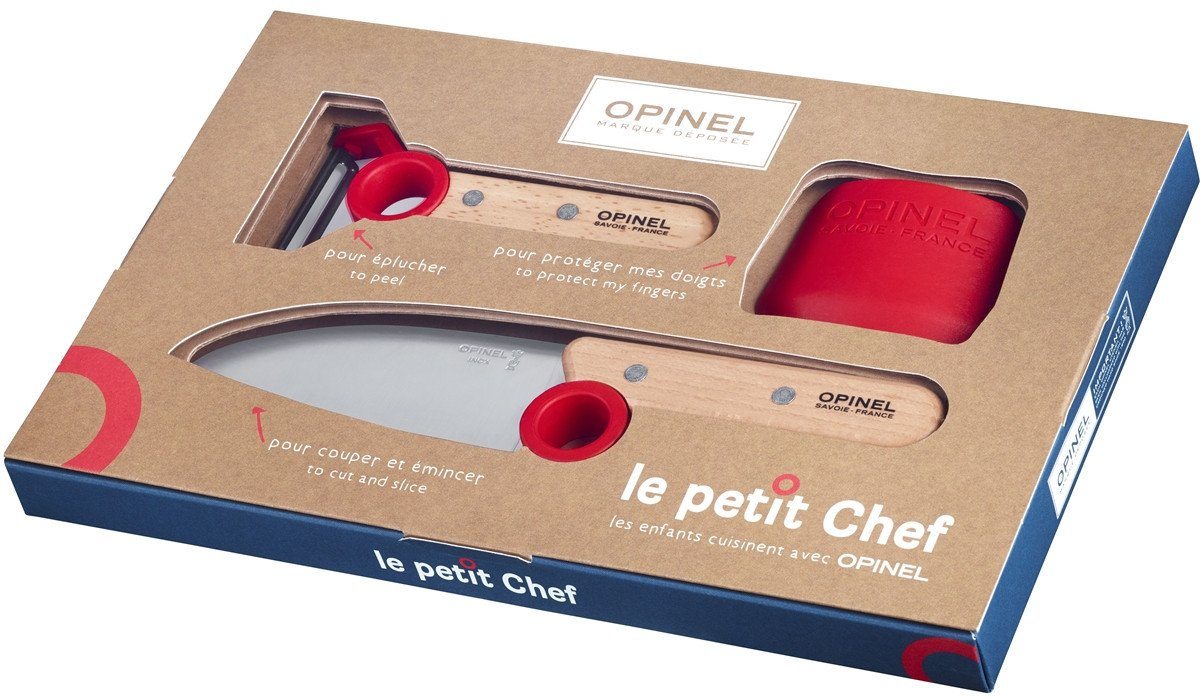 Opinel - Coffret Le Petit Chef (couteau+protège doigt+éplucheur) - ble