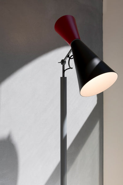 Nemo, Parliament Floor Lamp, Matte Black/Red- Placewares