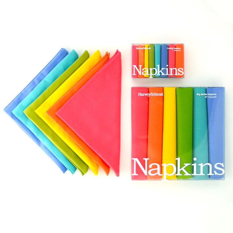 Harvey & Strait, Basic Brights Dinner Napkins, Set/6, Multicolor- Placewares