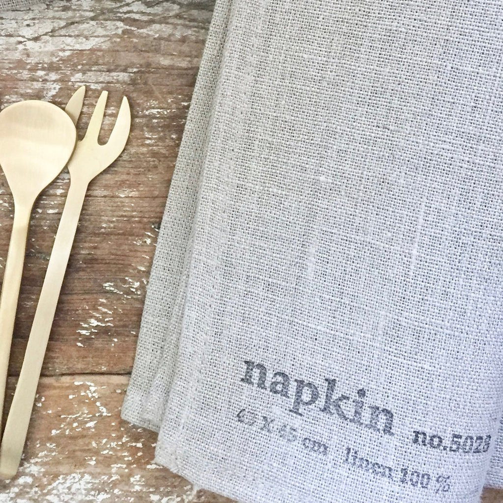Fog Linen, Japanese Linen Napkin, natural with stamp, - Placewares