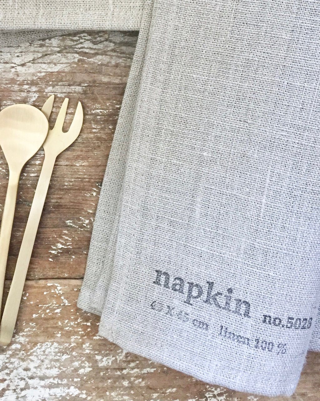 Fog Linen, Japanese Linen Napkin, natural with stamp, - Placewares