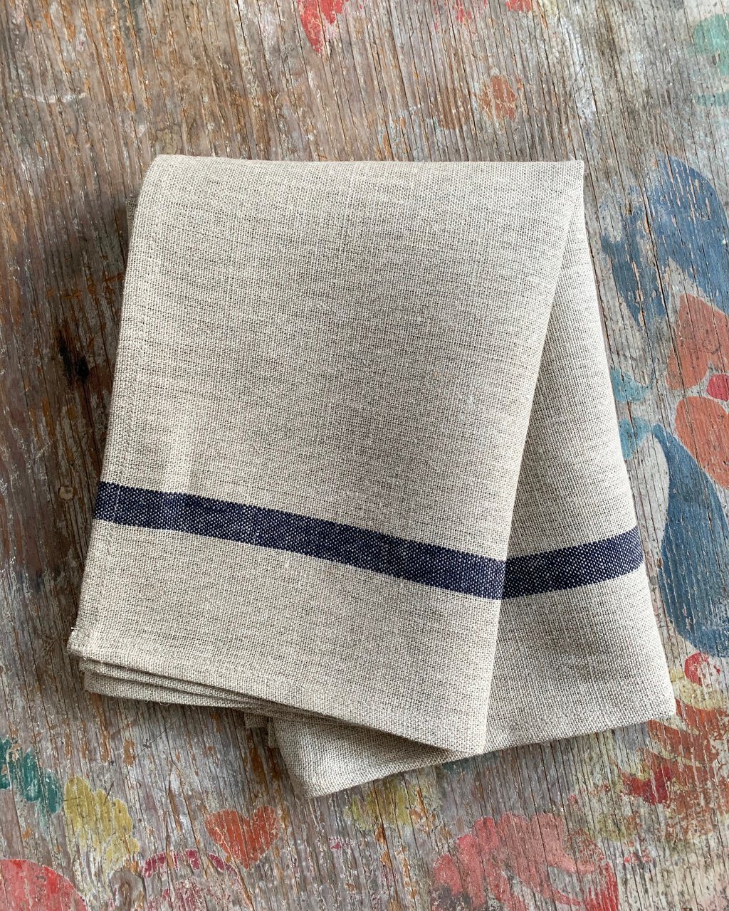 Fog Linen, Japanese Thick Linen Kitchen Towels, Stripe, - Placewares