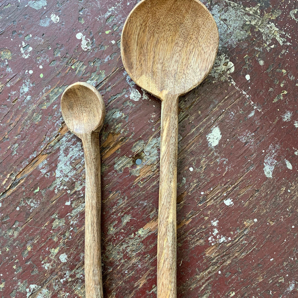 Fog Linen, Hand Carved Wood Round Spoons, - Placewares