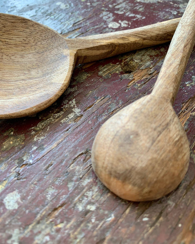 Fog Linen, Hand Carved Wood Round Spoons, - Placewares