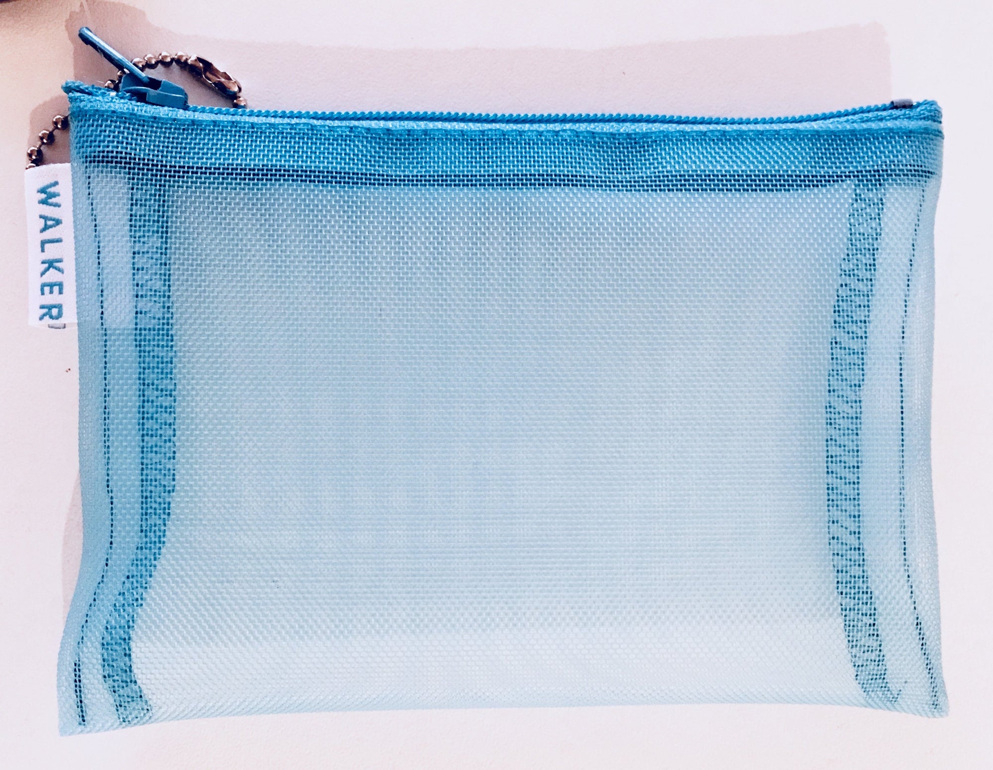 Small Mesh Clear Zipper Pouch (Blue) Accessory