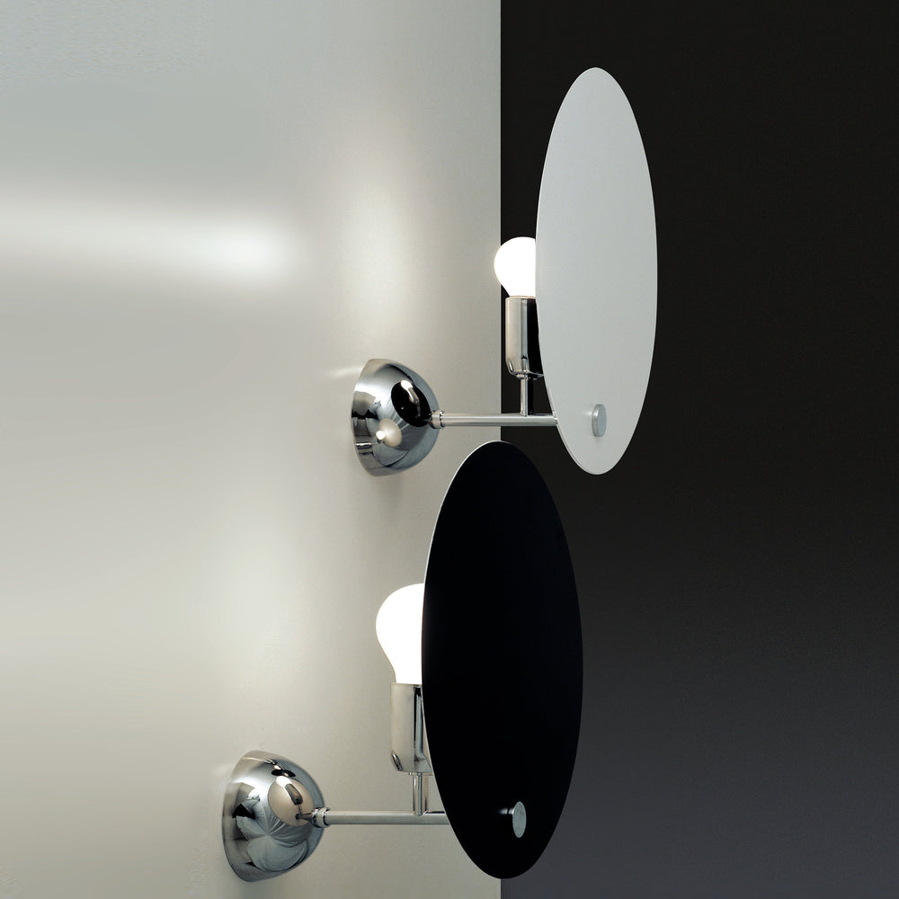 Nemo, Kuta Wall Lamp, White/Black Reflector; Chormed Structure- Placewares