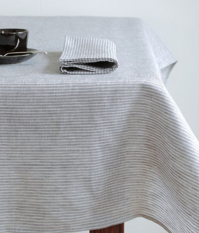 Fog Linen, Japanese Linen Napkin, grey and thin white stripe, - Placewares