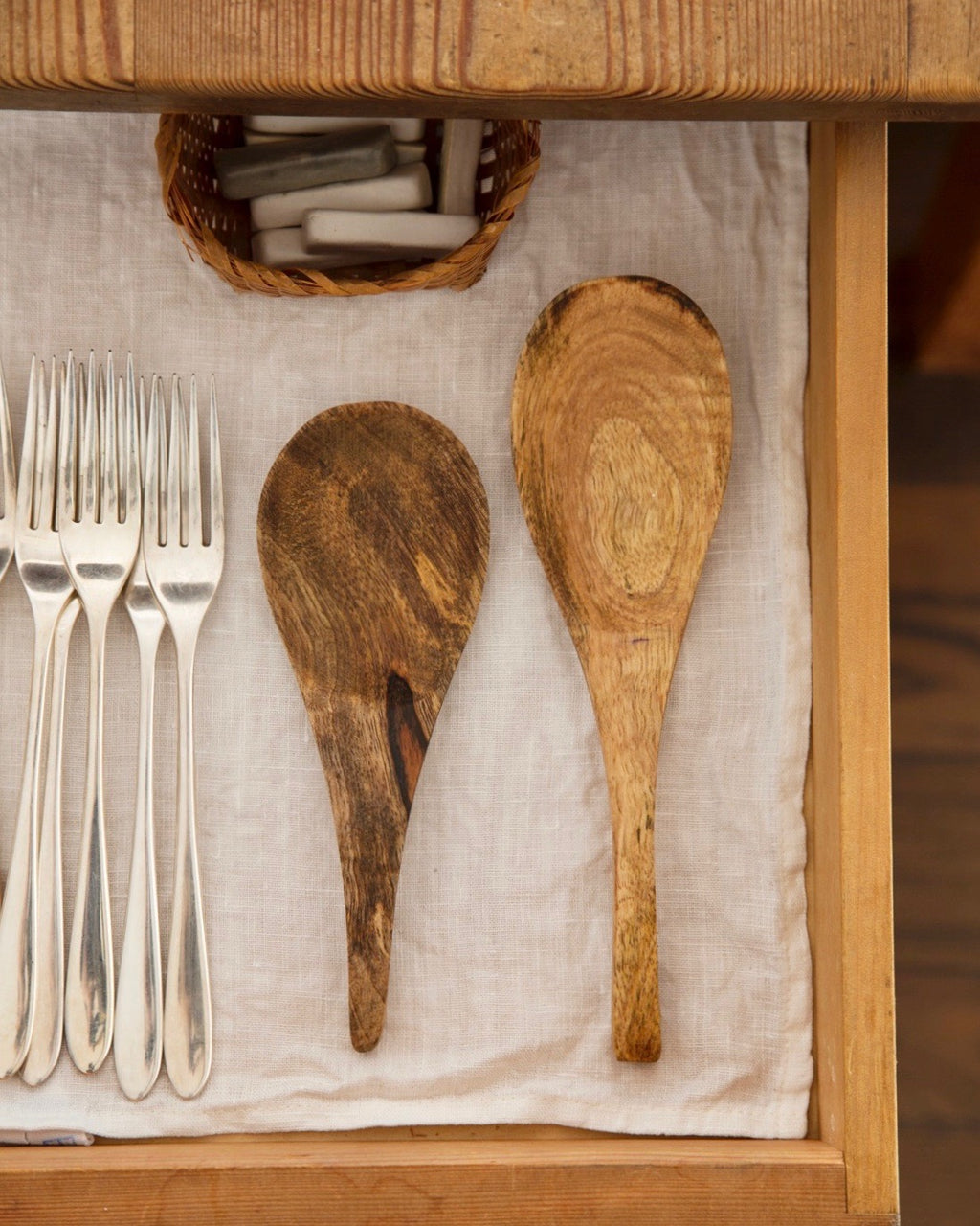 Fog Linen, Hand Carved Wood Serving Spoons, - Placewares