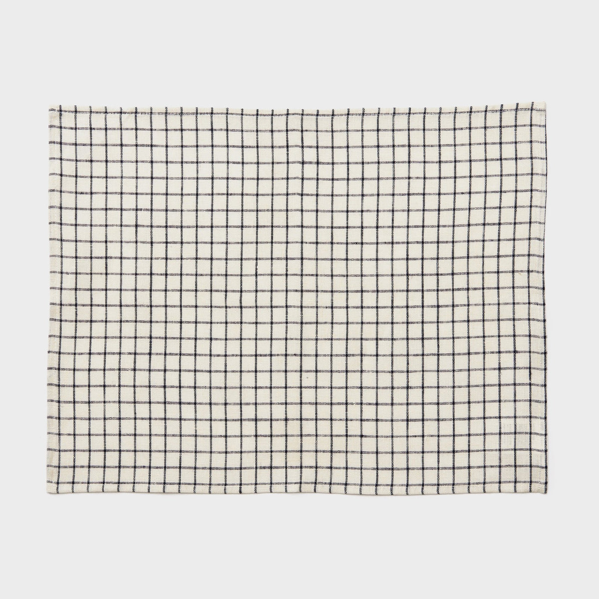 Fog Linen, Japaense Linen Placemat, ivory & navy grid, - Placewares