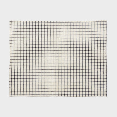 Fog Linen, Japaense Linen Placemat, ivory & navy grid, - Placewares