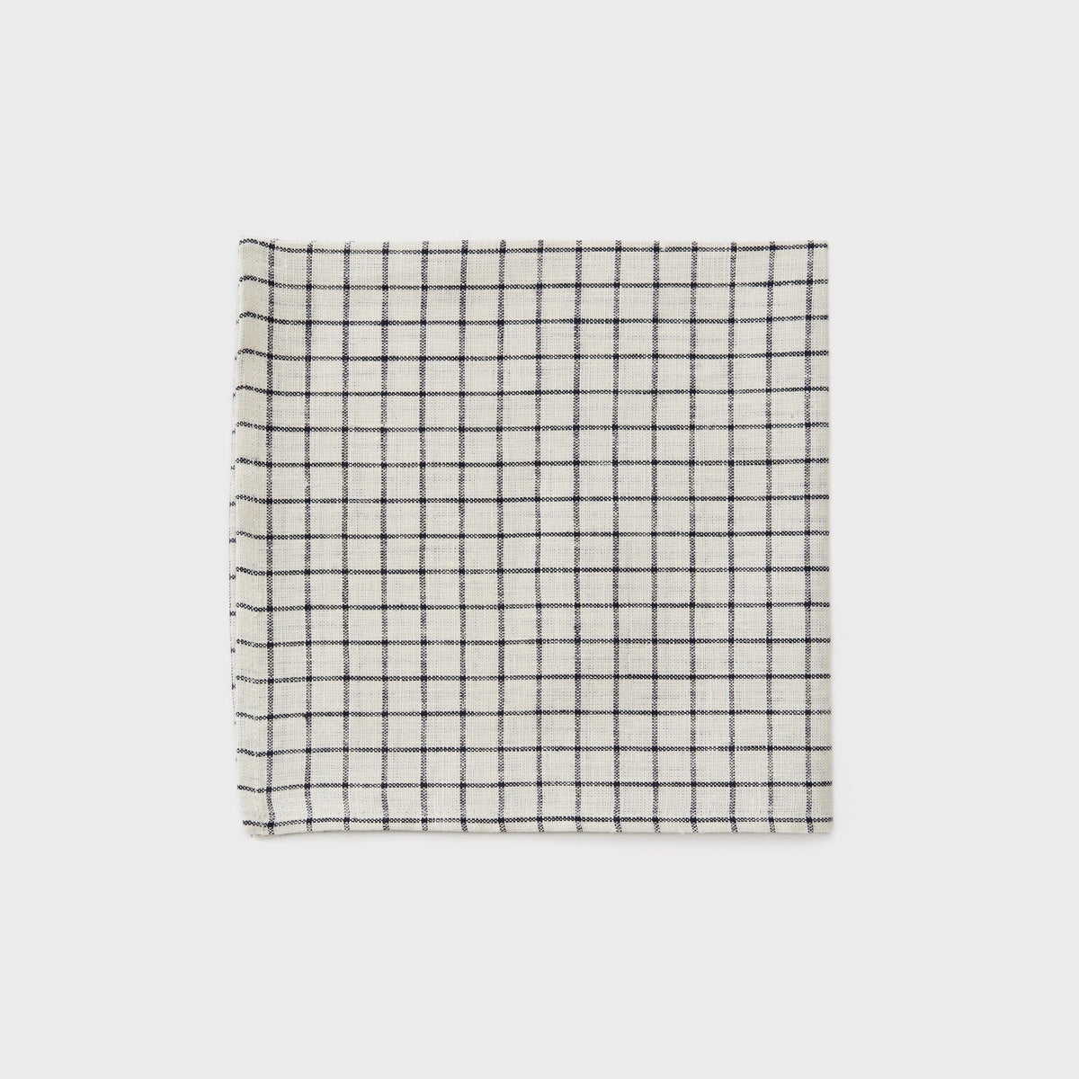 Fog Linen, Japanese Linen Napkin, ivory and navy grid, - Placewares