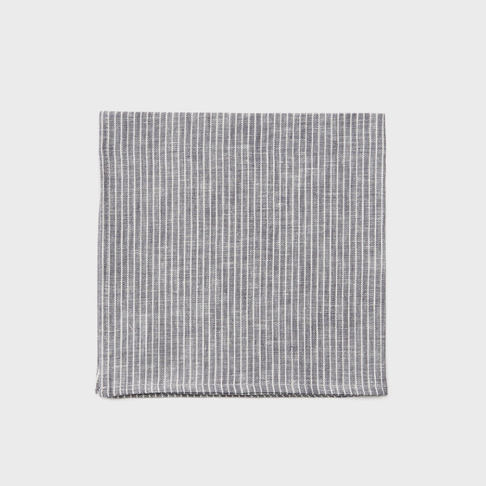 Fog Linen, Japanese Linen Napkin, grey and thin white stripe, - Placewares