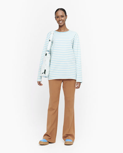 Marimekko, Pitkähiha Unisex Crewneck, Turquoise/ White / M- Placewares
