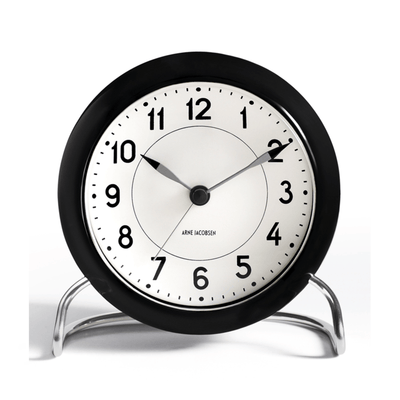 Arne Jacobsen, Arne Jacobsen Station Alarm Clock, assorted colors, Black- Placewares
