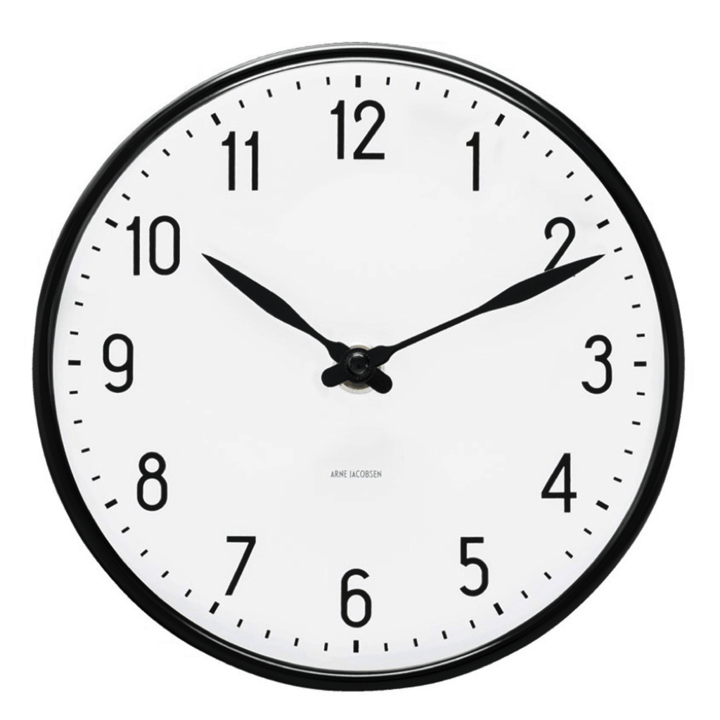 Arne Jacobsen, Arne Jacobsen Station Wall Clock, Ø 11.4" / White- Placewares