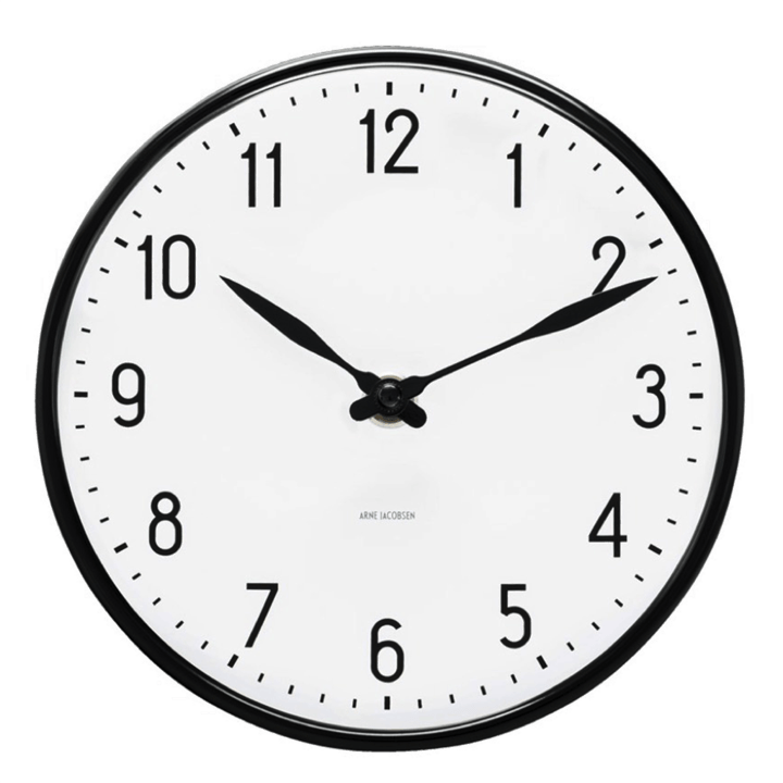 Arne Jacobsen, Arne Jacobsen Station Wall Clock, Ø 18.9" / White- Placewares