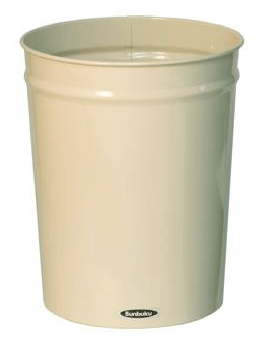 Bunbuku, Painted Steel Tapered Wastebasket, 1.9 gal - Ivory, Ivory- Placewares